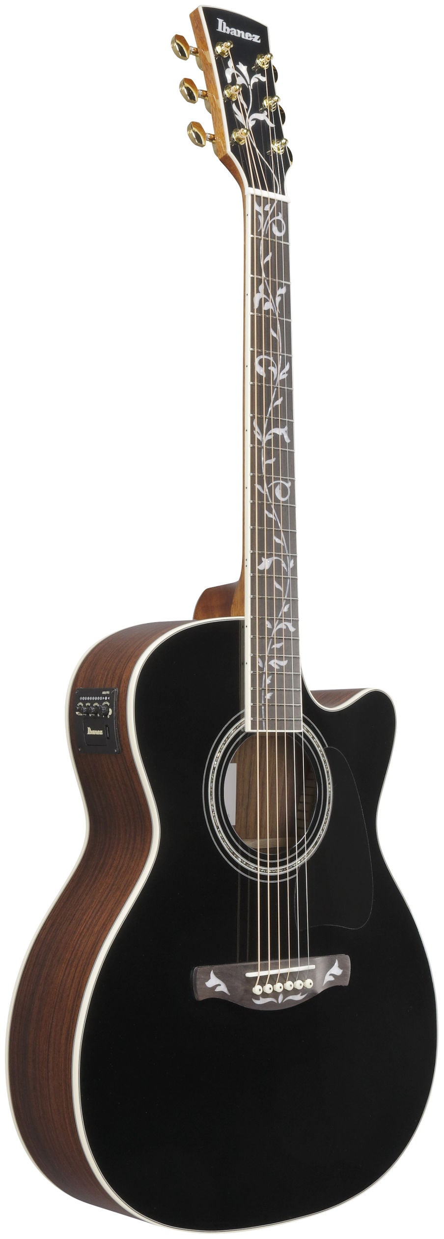 Ibanez AC391RCE - Black Top, Natural High Gloss