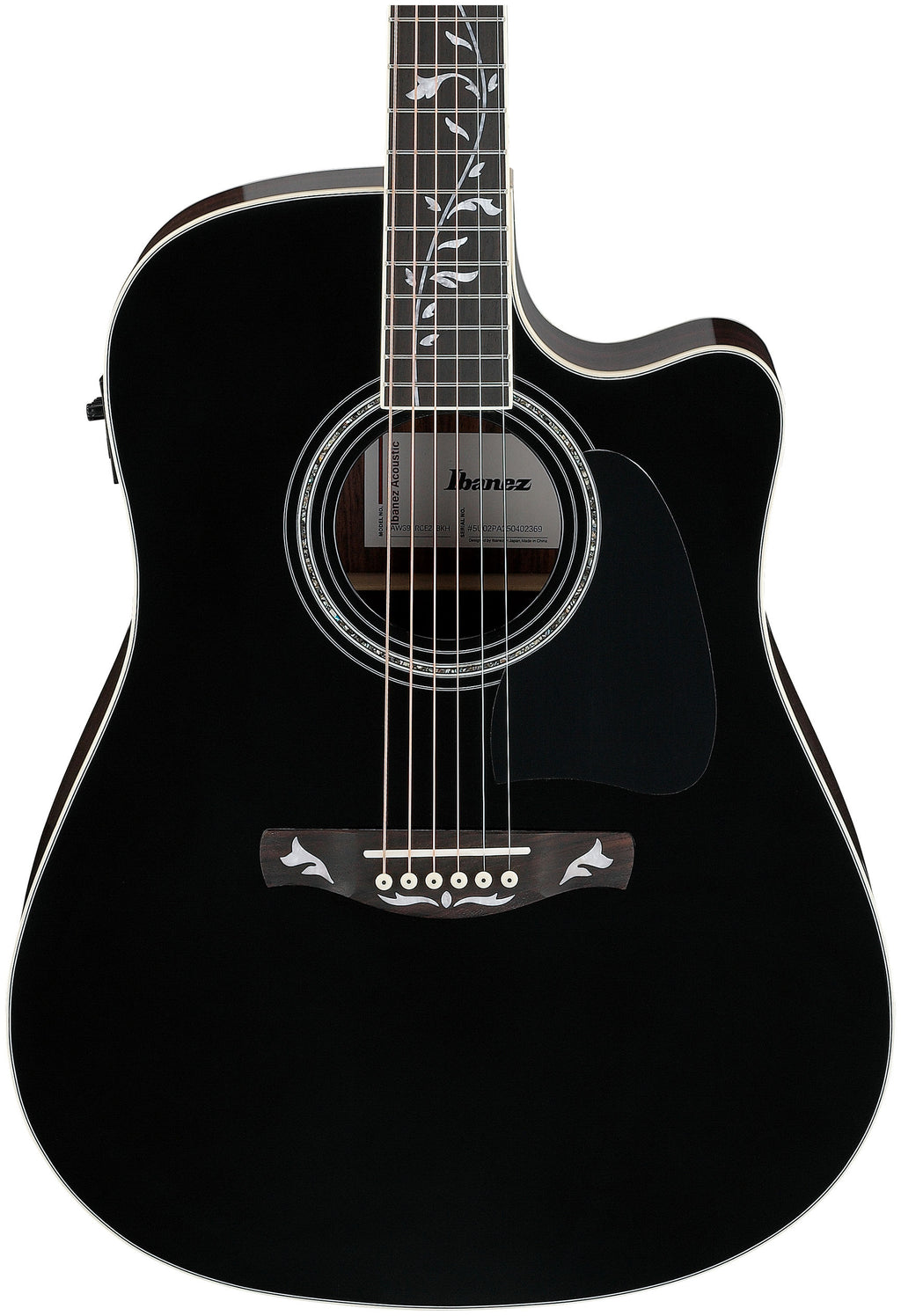 Ibanez AW391RCE - Black Top, Natural High Gloss