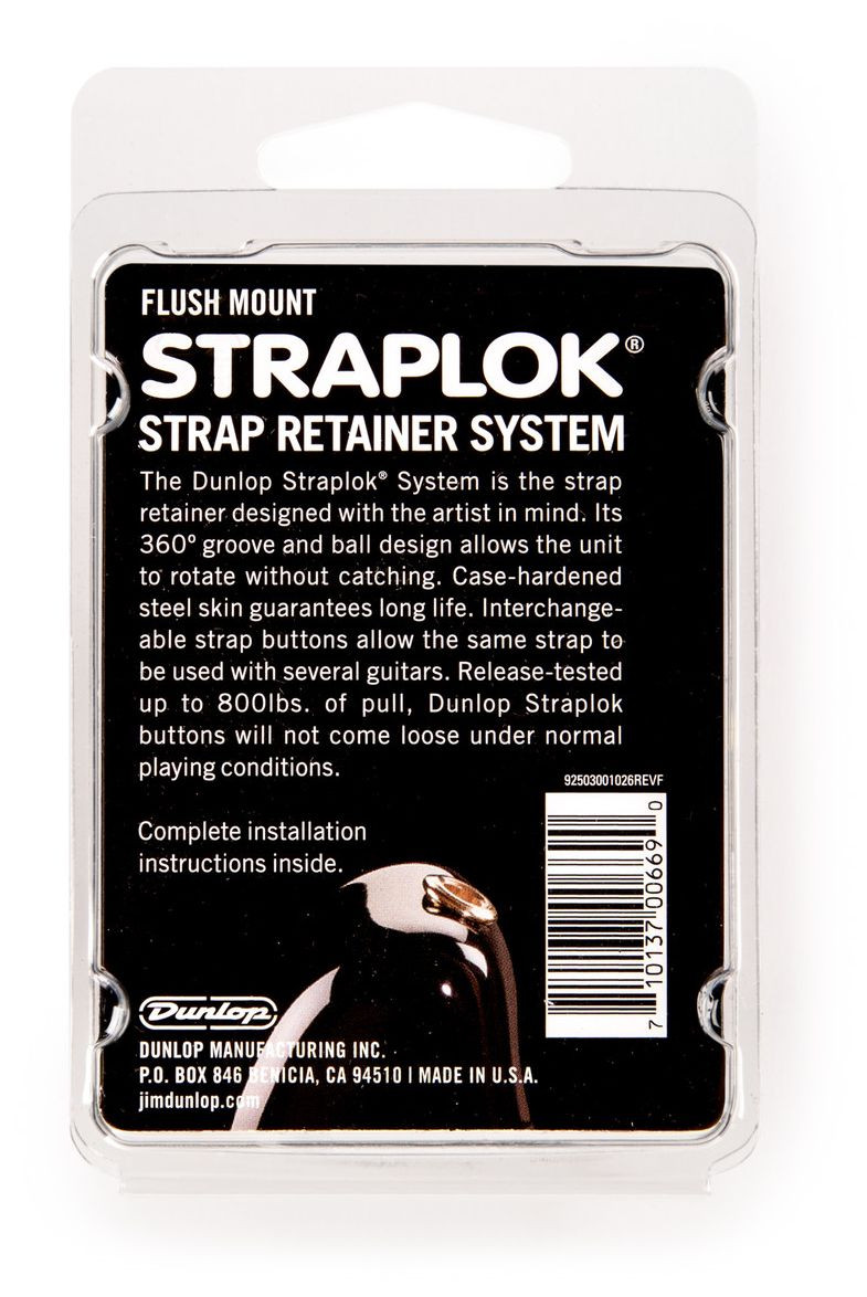 Galerijní obrázek č.4 Zámky na popruh DUNLOP Straplok Strap Retainers Flush Mount - Nickel