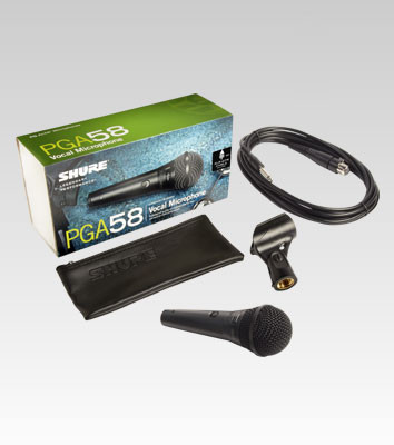 Galerijní obrázek č.3 Dynamické pódiové vokální mikrofony SHURE PGA58-QTR (PG ALTA)
