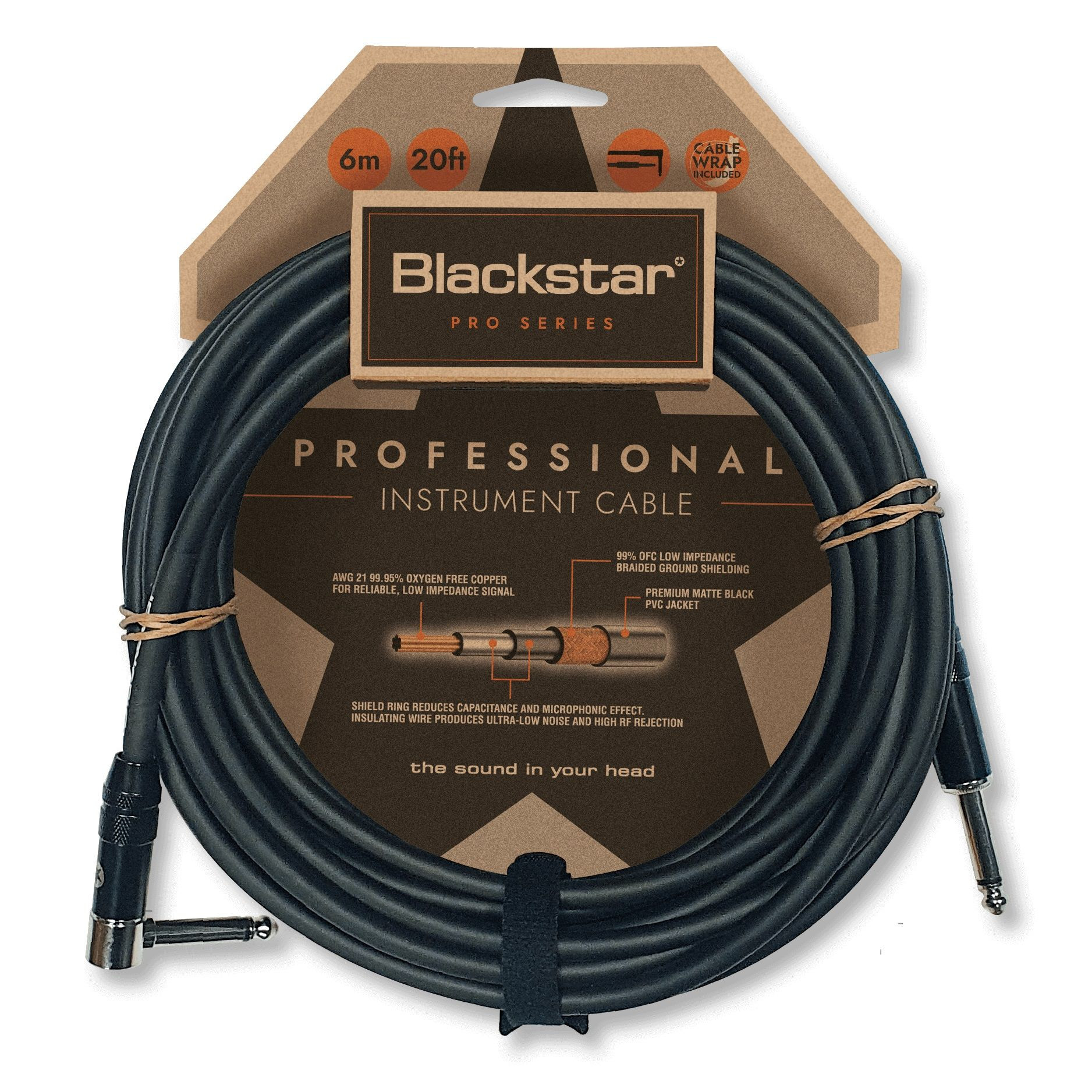 Hlavní obrázek 1x J6,3 TS - 1x J6,3 TS BLACKSTAR Professional Cable 6m STR/ANG