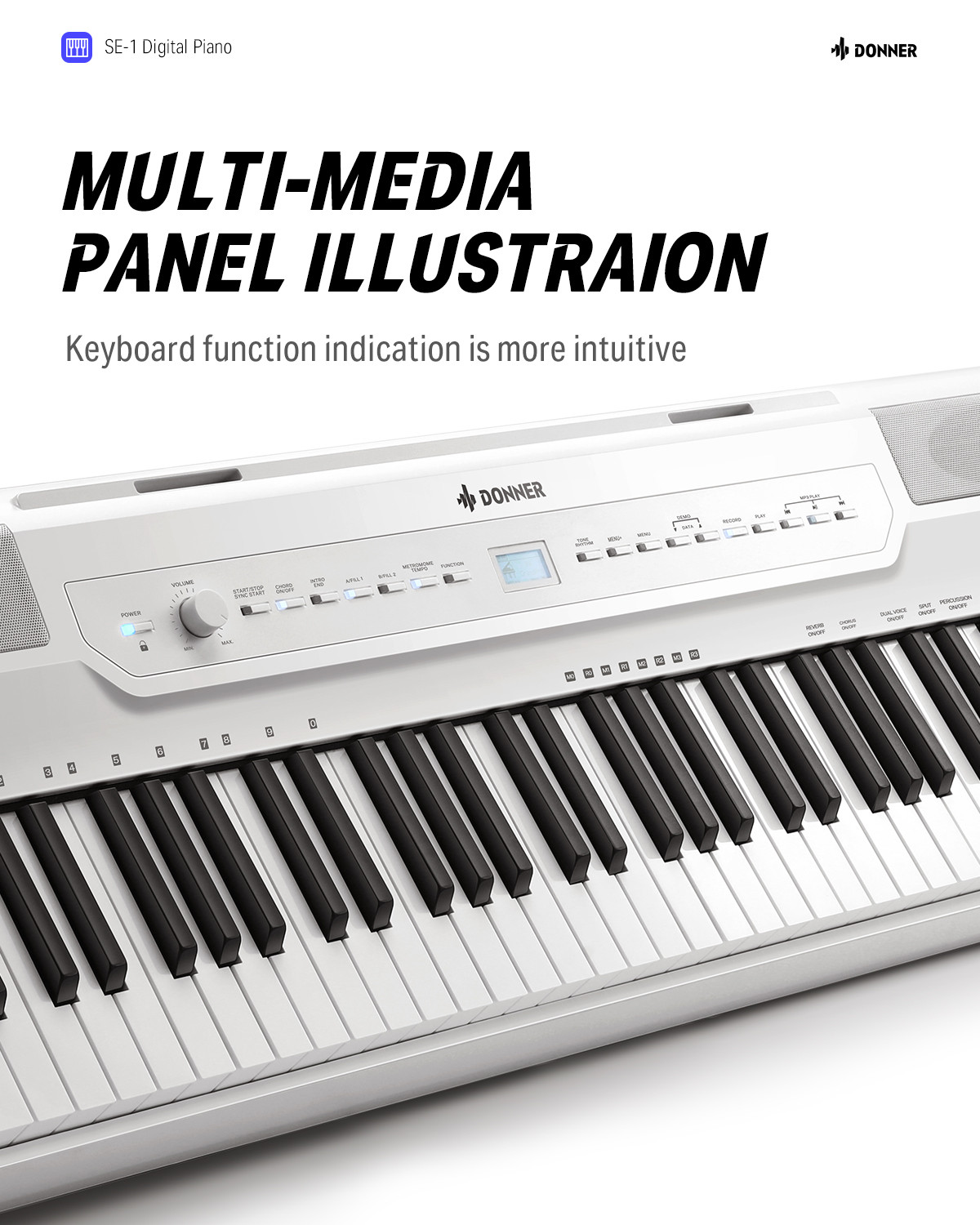 Galerijní obrázek č.3 Stage piana DONNER SE-1 - White