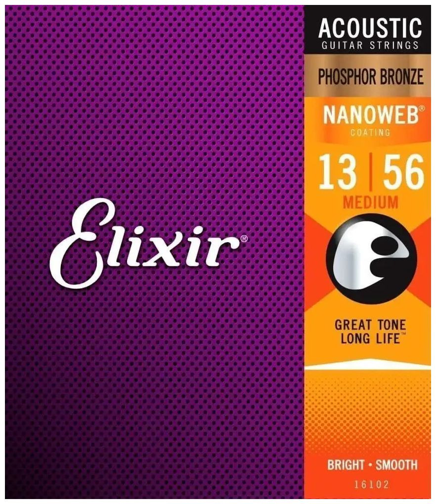 Hlavní obrázek Tvrdost .013 ELIXIR 16102 NANOWEB Acoustic Phosphor Bronze .013 - .056