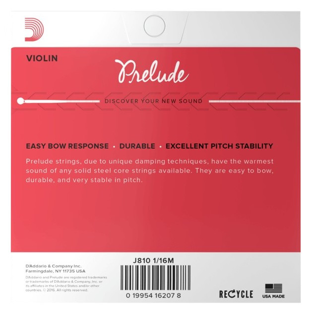 Galerijní obrázek č.1 Struny D´ADDARIO - BOWED Prelude Violin J810 1/16M