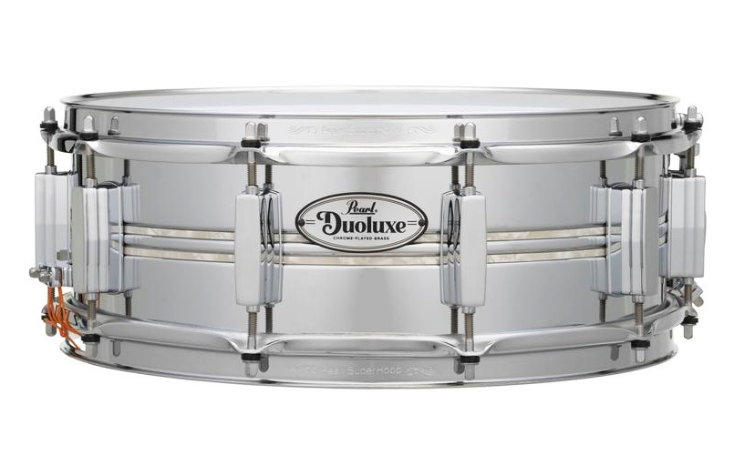 Hlavní obrázek 14" PEARL DUX1450BR/405 Duoluxe 14”x5” - Jupiter Alloy Chrome/Brass / Nicotine White Marine Pearl Inlays