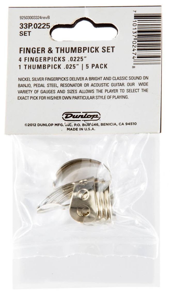 Galerijní obrázek č.2 Prstýnky DUNLOP Nickel Silver Finger & Thumbpicks .0225 in - 5 ks