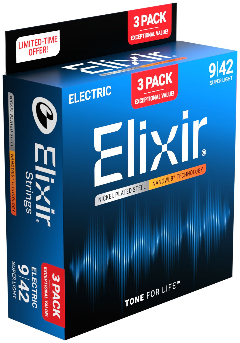 Galerijní obrázek č.2 Tvrdost .009 ELIXIR 16566 Nanoweb Super Light (09-42) 3-pack