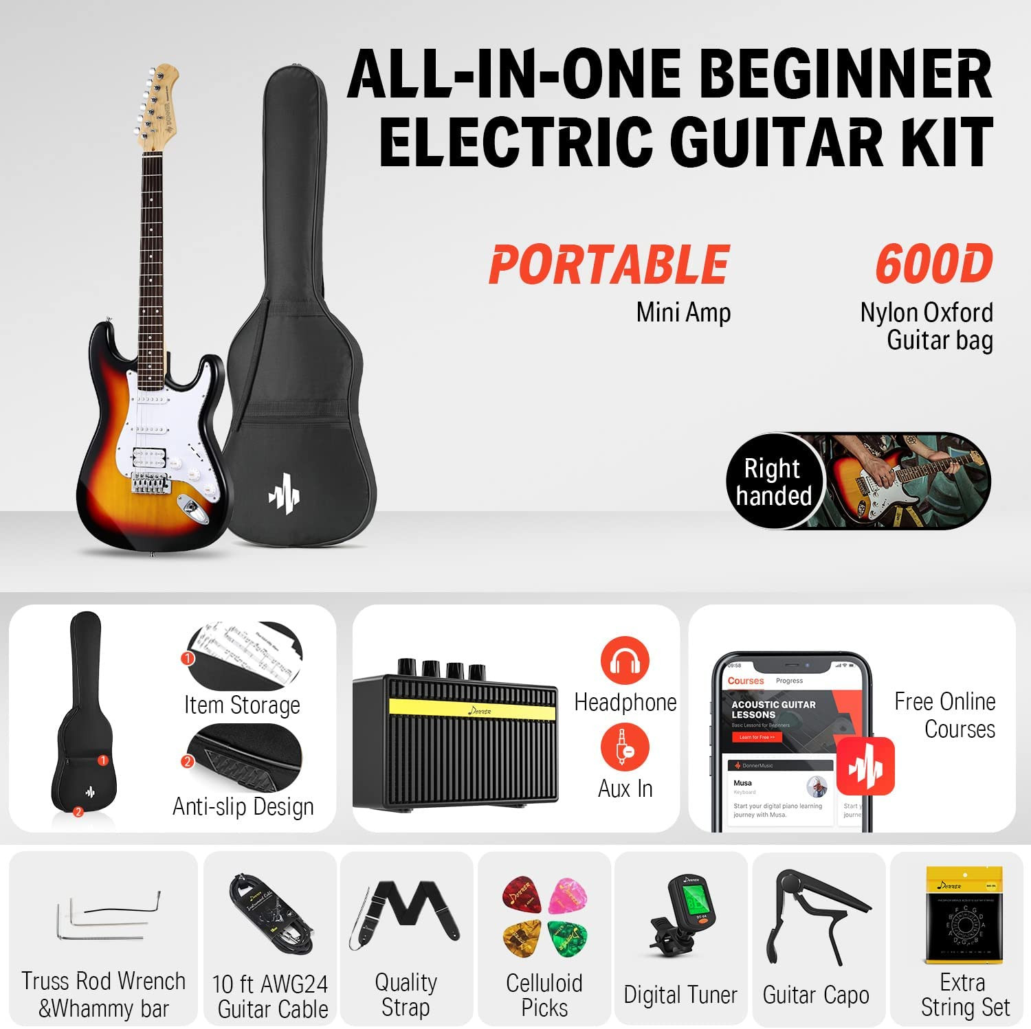 Galerijní obrázek č.2 Elektrické sety DONNER DST-100 - Sunburst