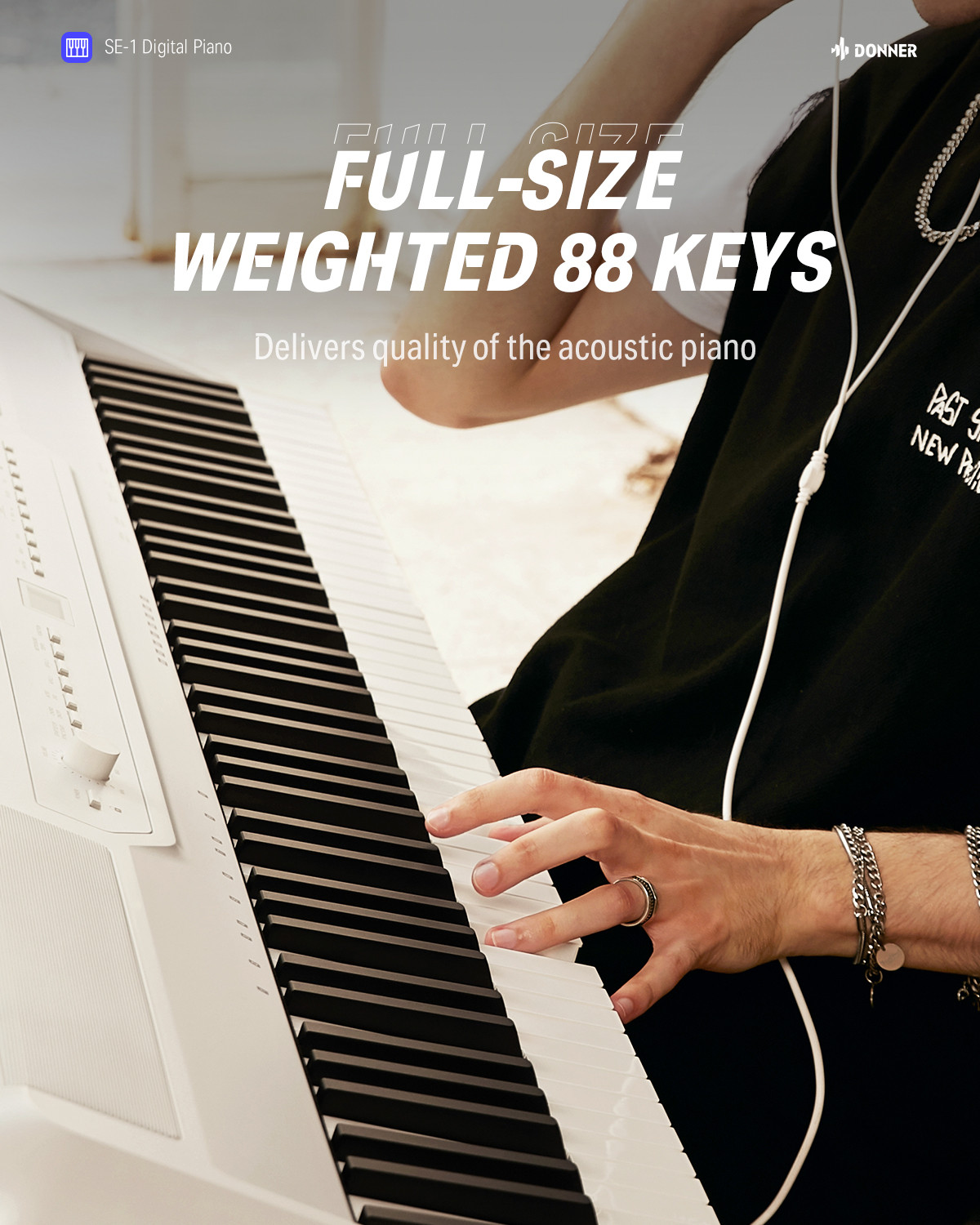 Galerijní obrázek č.6 Stage piana DONNER SE-1 - White