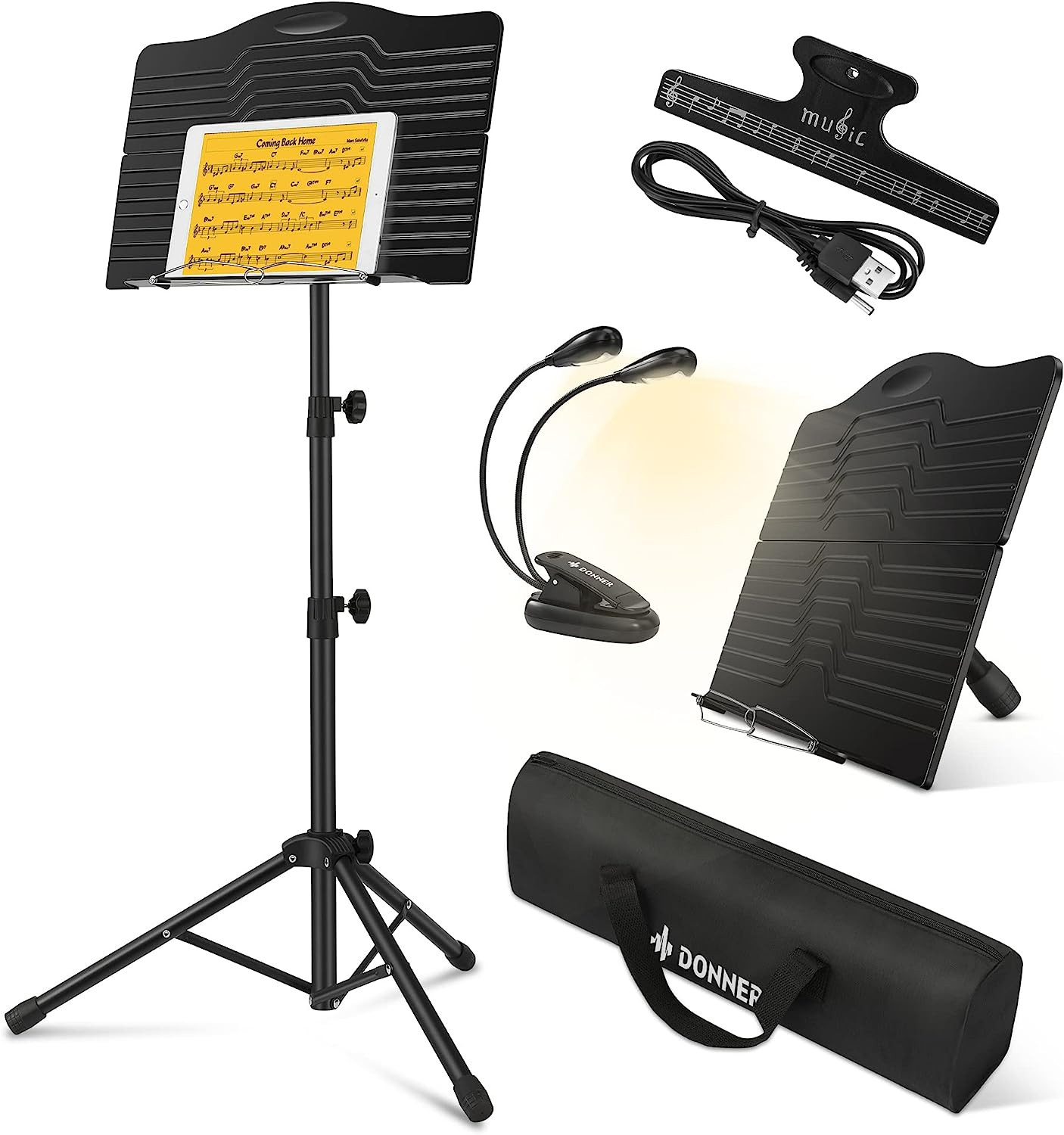 Hlavní obrázek Notové stojany DONNER DMS-1 Music Stand With Light - Black
