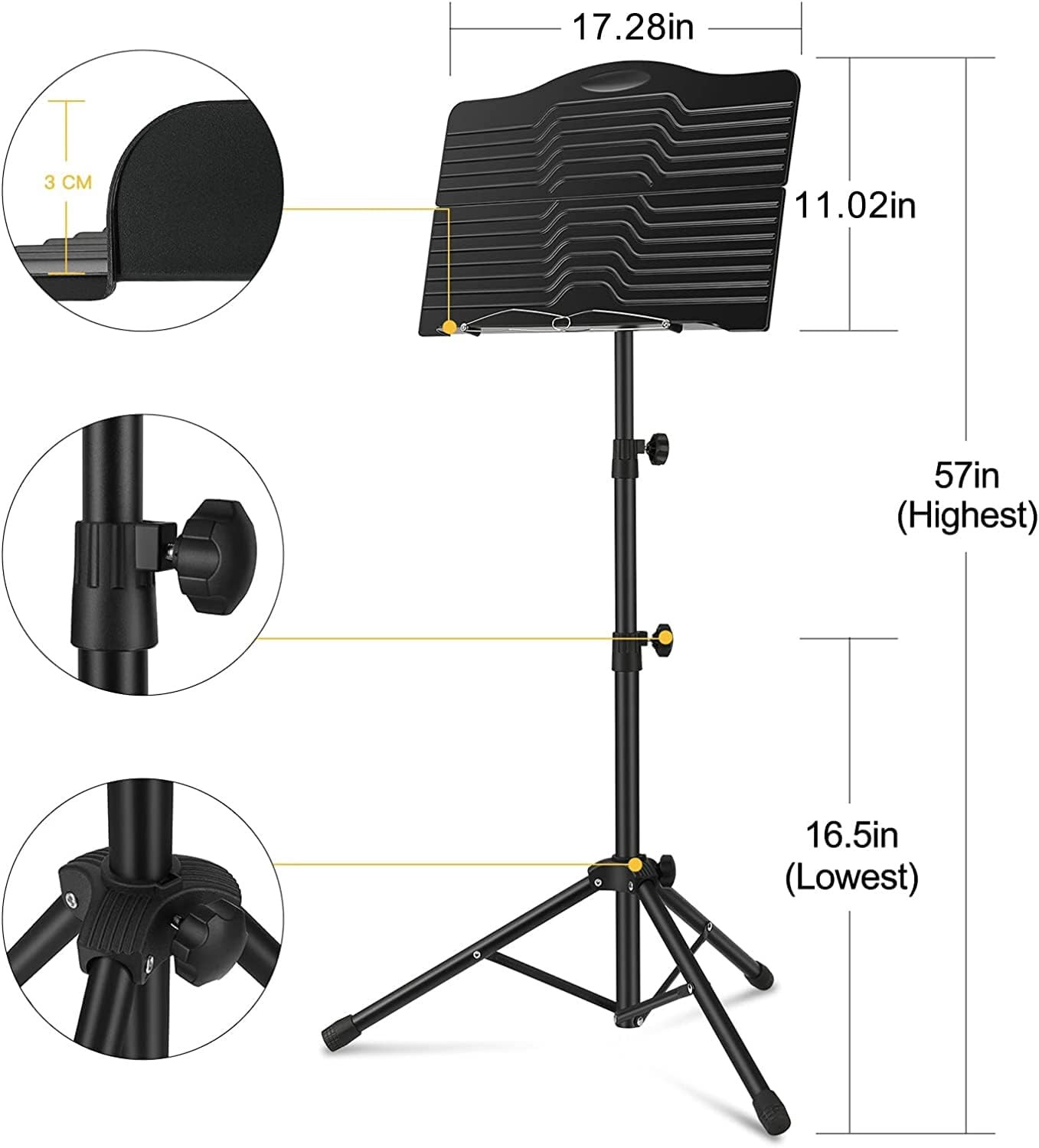 Galerijní obrázek č.1 Notové stojany DONNER DMS-1 Music Stand With Light - Black