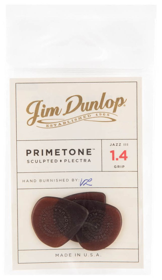 Galerijní obrázek č.2 Tvrdost do 2.0 DUNLOP Primetone Jazz III Grip Pick 1.4 mm 3 ks