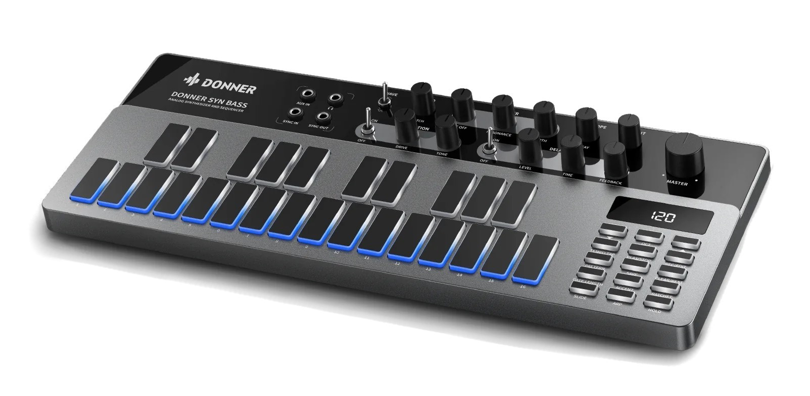 Hlavní obrázek Syntezátory, varhany, virtuální nástroje DONNER B1 Analog Bass Synthesizer & Sequencer