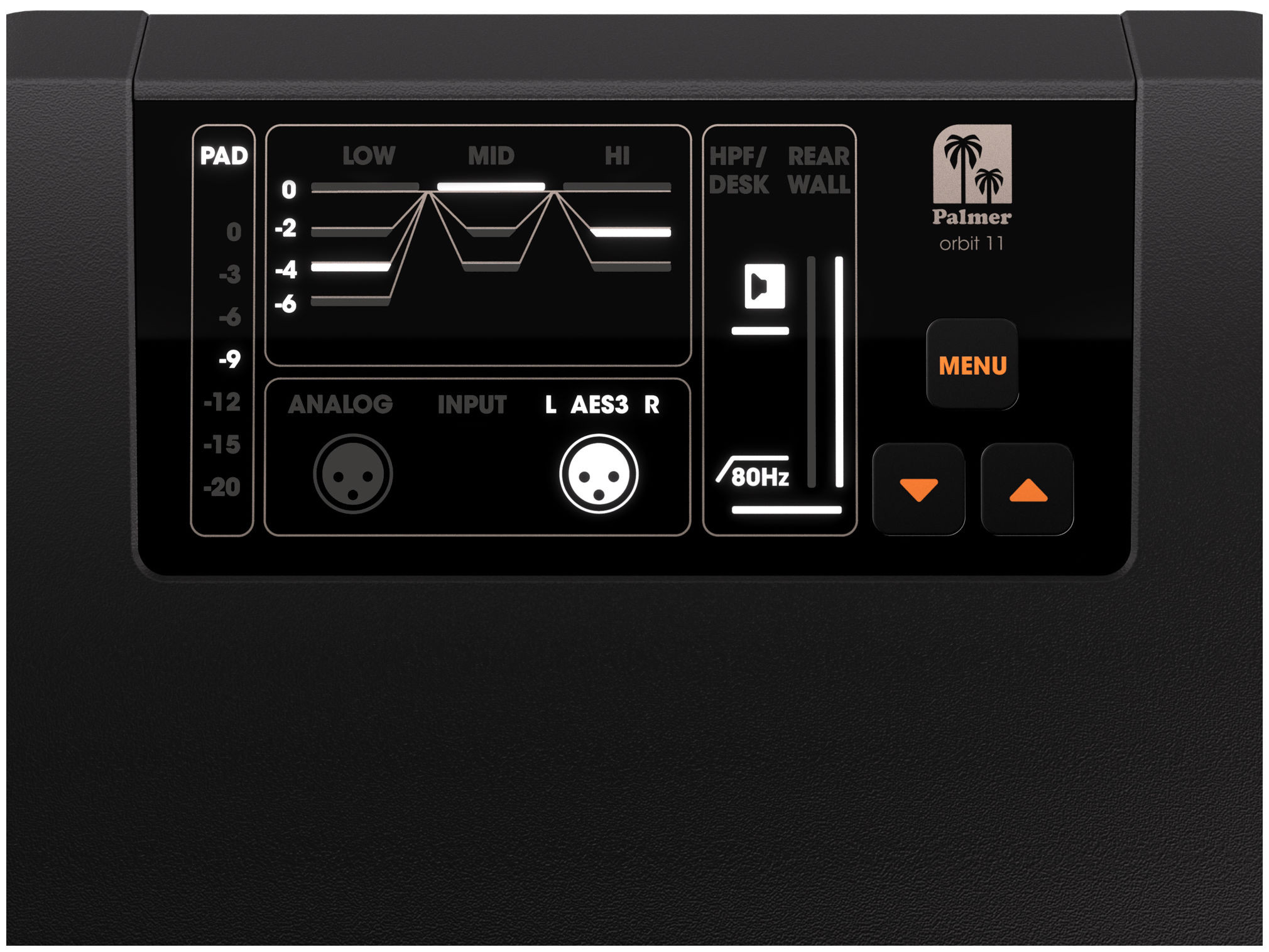 Galerijní obrázek č.5 Aktivní monitory s AES / SPDIF / USB digitálním vstupem PALMER ORBIT 11