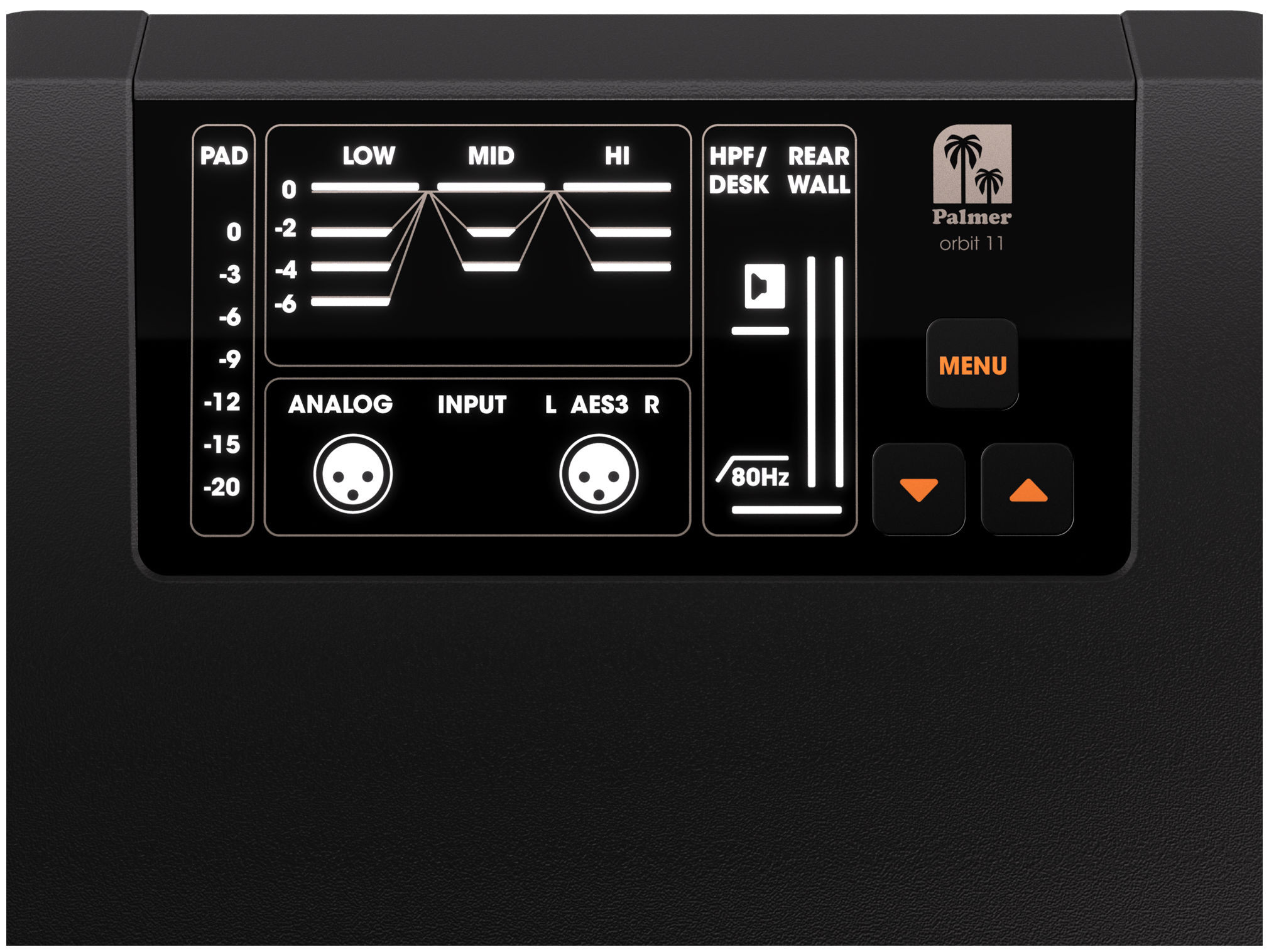 Galerijní obrázek č.4 Aktivní monitory s AES / SPDIF / USB digitálním vstupem PALMER ORBIT 11