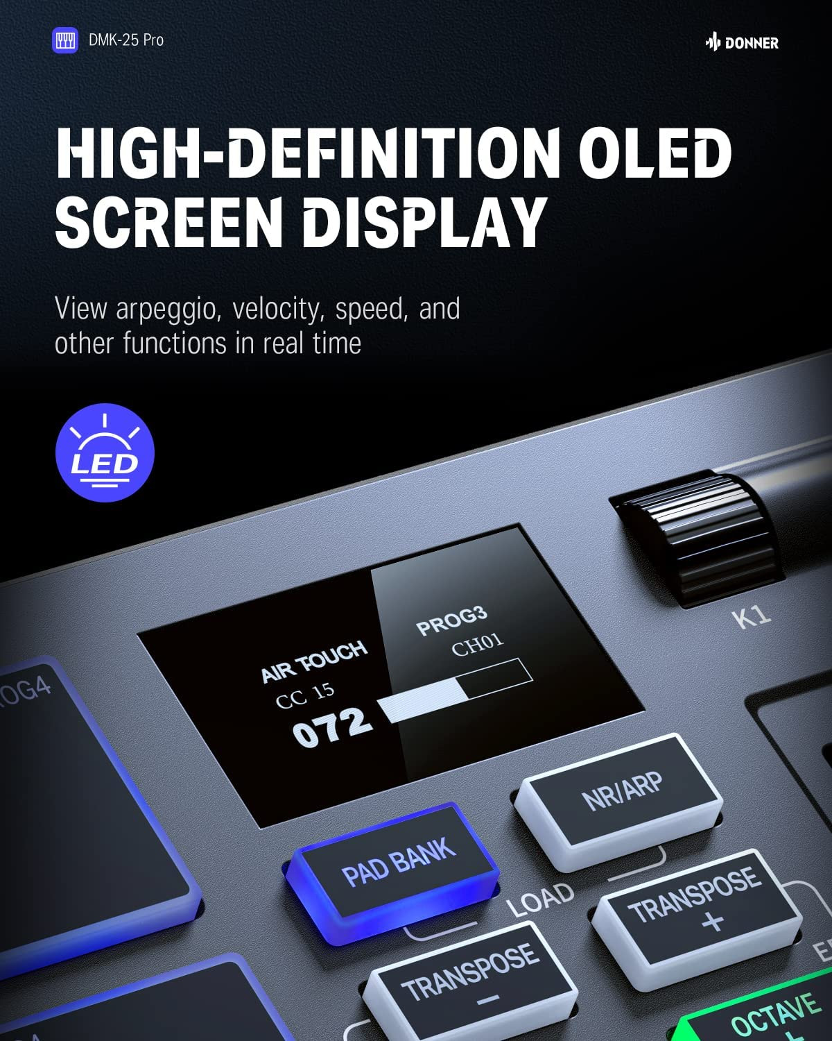 Galerijní obrázek č.3 MIDI keyboardy DONNER DMK-25 Pro