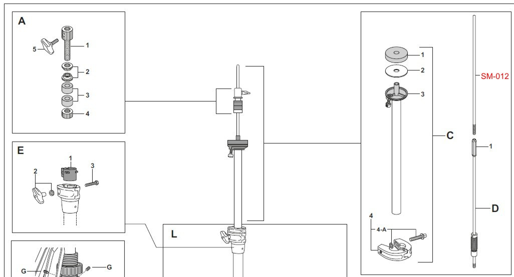 Galerijní obrázek č.1 Jiné náhradní díly PEARL SM-012 Upper Pull Rod
