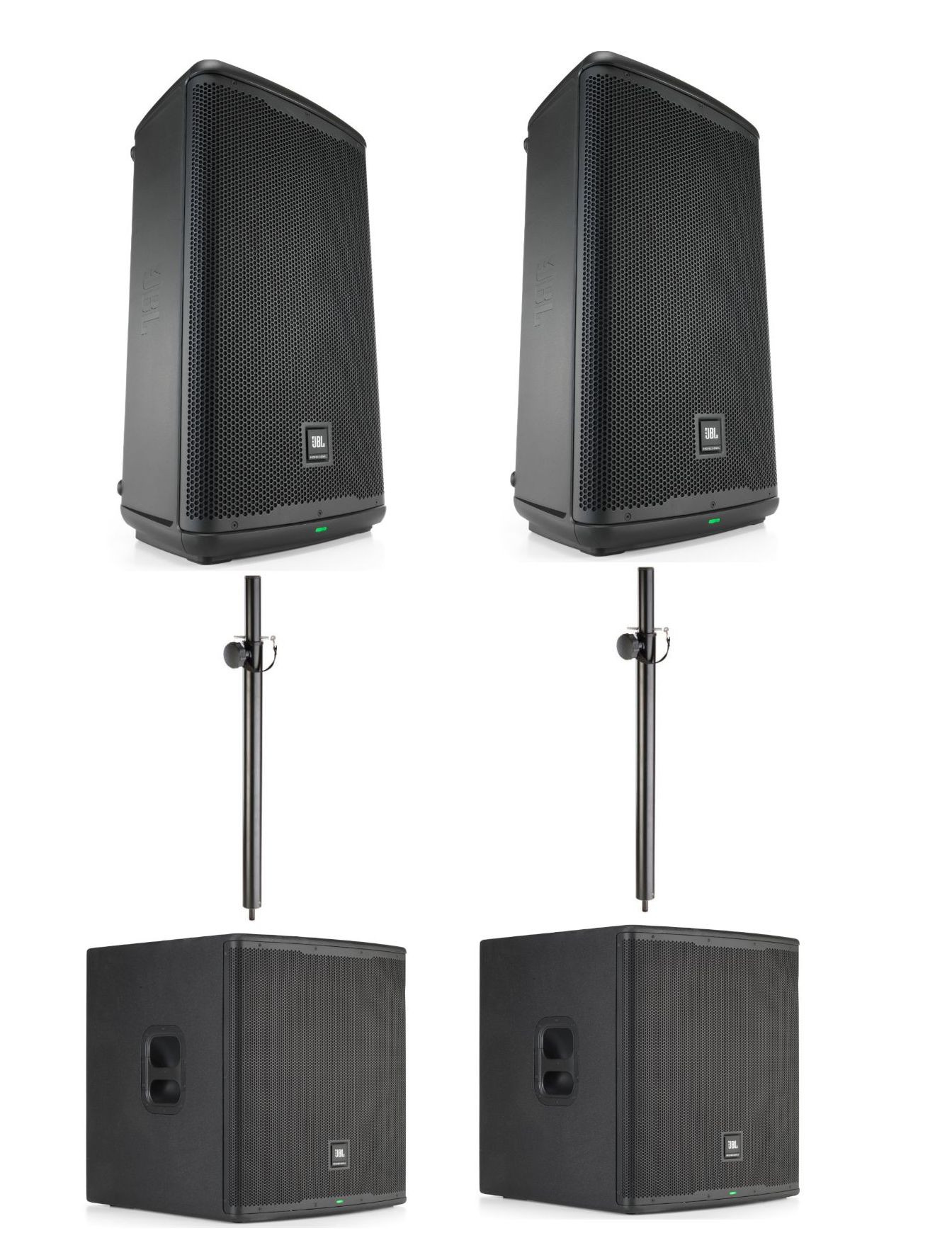 Hlavní obrázek Distanční tyče mezi subwoofer a satelit JBL PA System SET - 2x EON712, 2x EON718S s distančními tyčemi