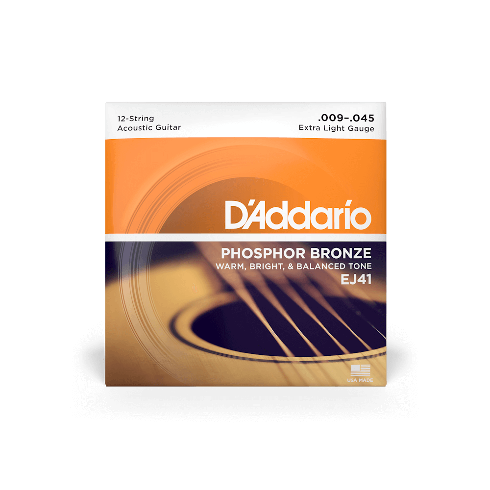Hlavní obrázek Pro dvanáctistrunnou kytaru D'ADDARIO EJ41 Phosphor Bronze 12 Extra Light - .009 - .045