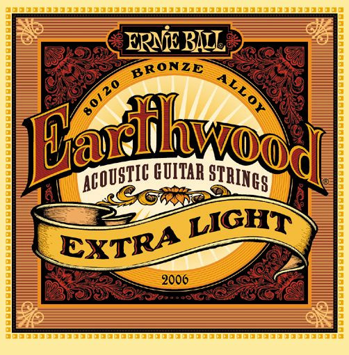 Hlavní obrázek Tvrdost .010 ERNIE BALL P02006 Earthwood 80/20 Bronze Extra Light - .010 - .050