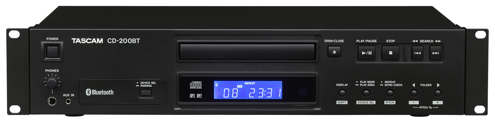 Hlavní obrázek Profesionální CD/DVD/USB/SD/MC přehrávače TASCAM CD-200BT