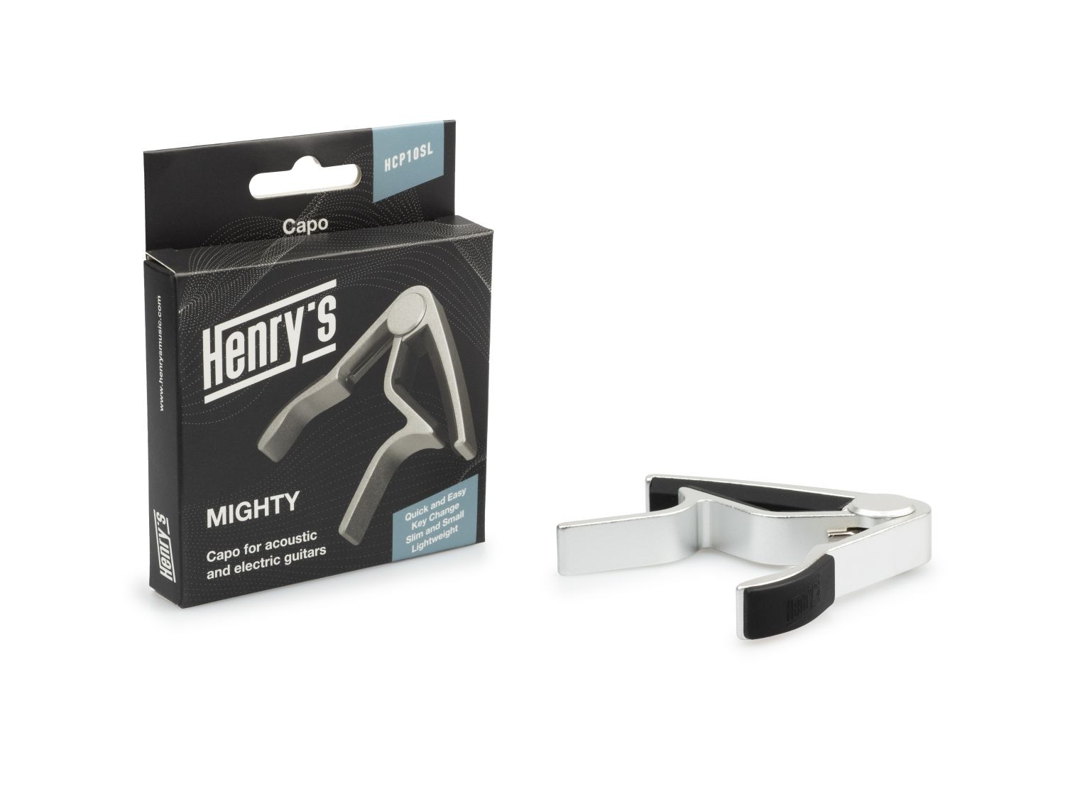Hlavní obrázek Kapodastry pro akustické a elektrické kytary HENRY’S Mighty HCP10 - Silver