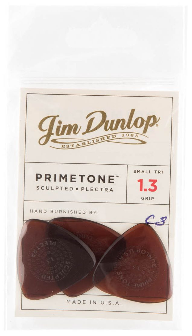 Galerijní obrázek č.3 Tvrdost do 2.0 DUNLOP Primetone Small Triangle Grip Pick 1.3mm, 12ks