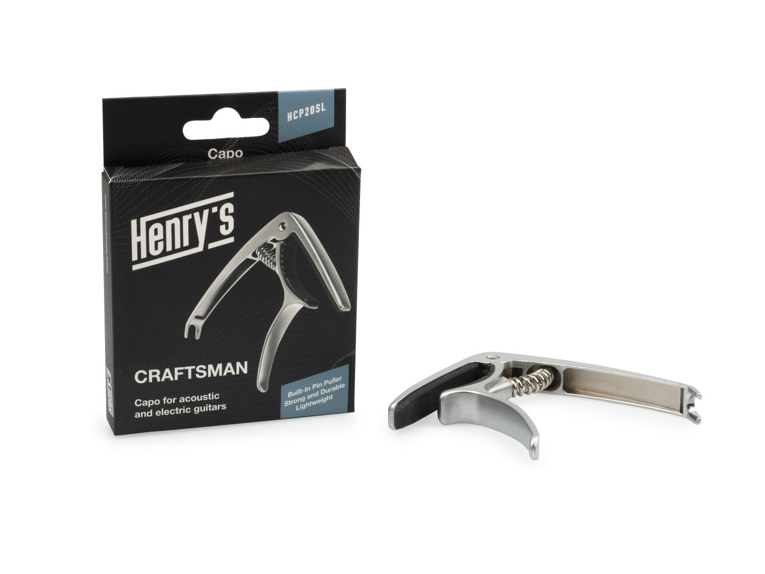Hlavní obrázek Kapodastry pro akustické a elektrické kytary HENRY’S Craftsman HCP20 - Silver