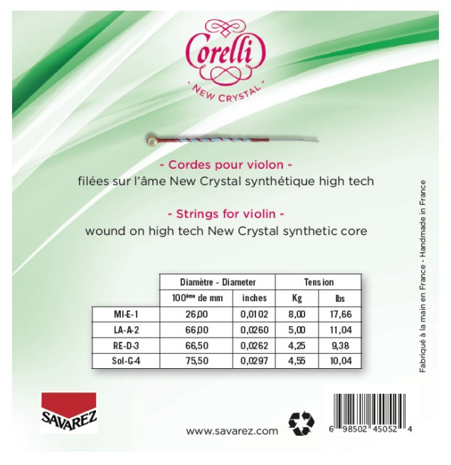 Galerijní obrázek č.1 Struny SAVAREZ 700MLB Corelli New Crystal Violin Set - Medium Light