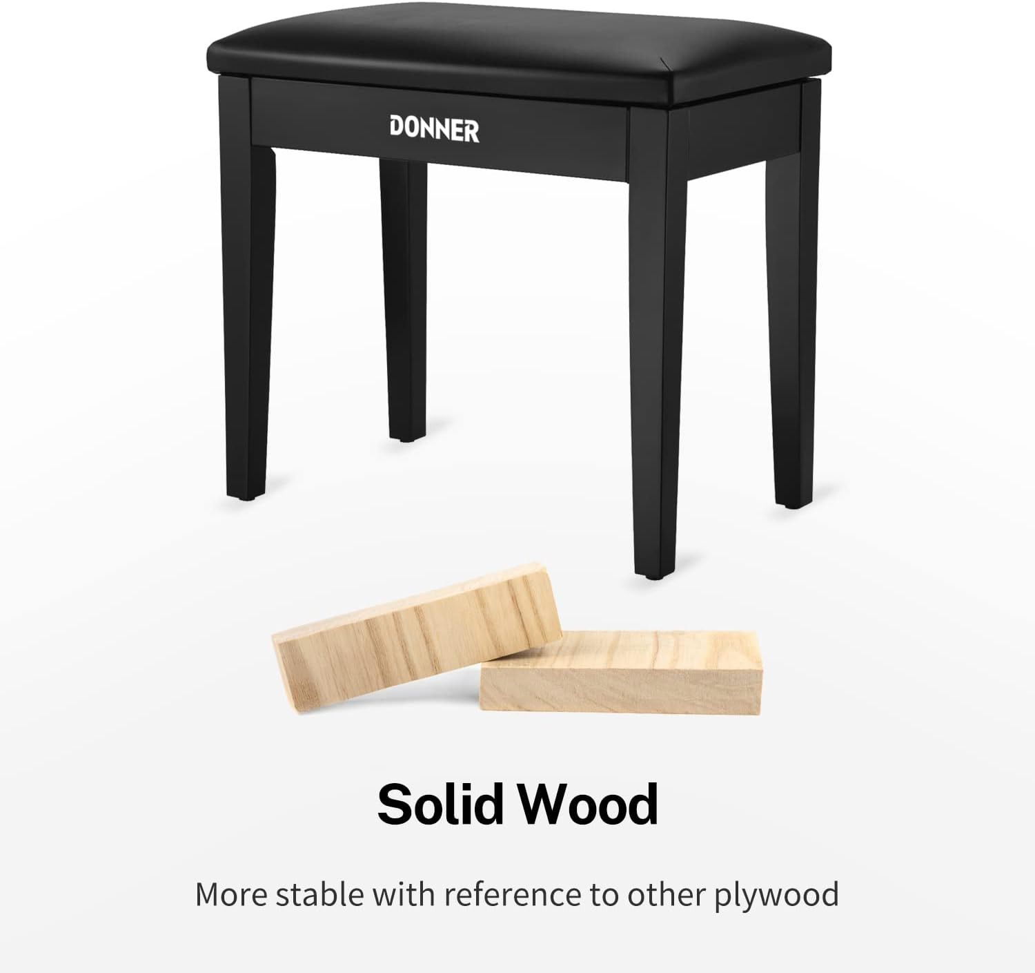 Galerijní obrázek č.3 Stoličky a sedáky DONNER Piano Bench With Storage - Black