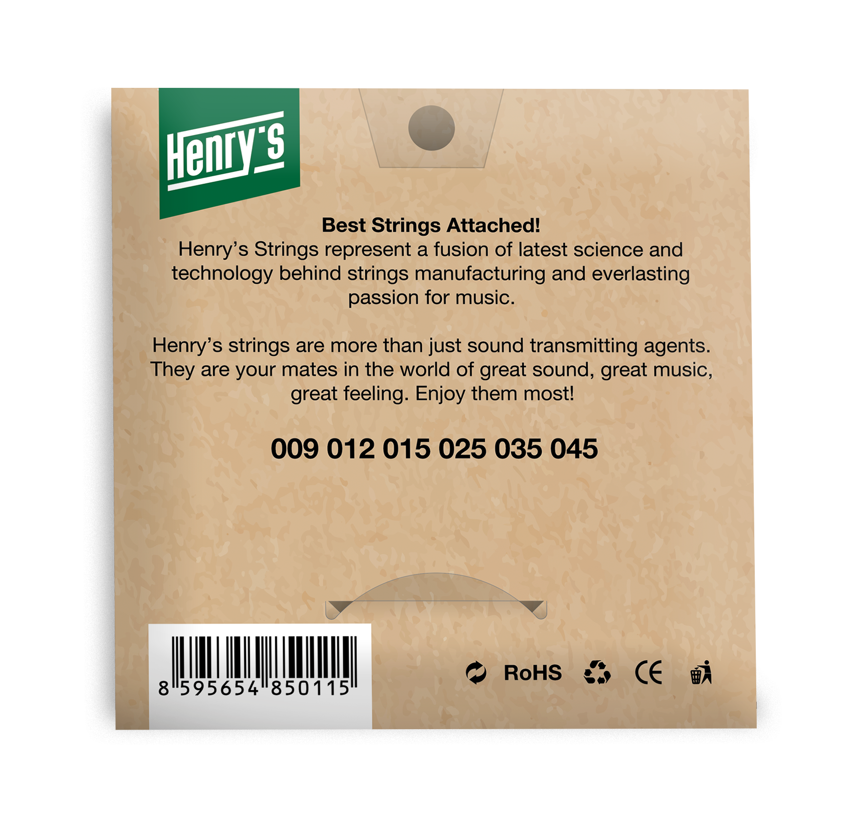 Galerijní obrázek č.2 Tvrdost .009 HENRY’S HAB0945 Acoustic Bronze - 009“ - 045“