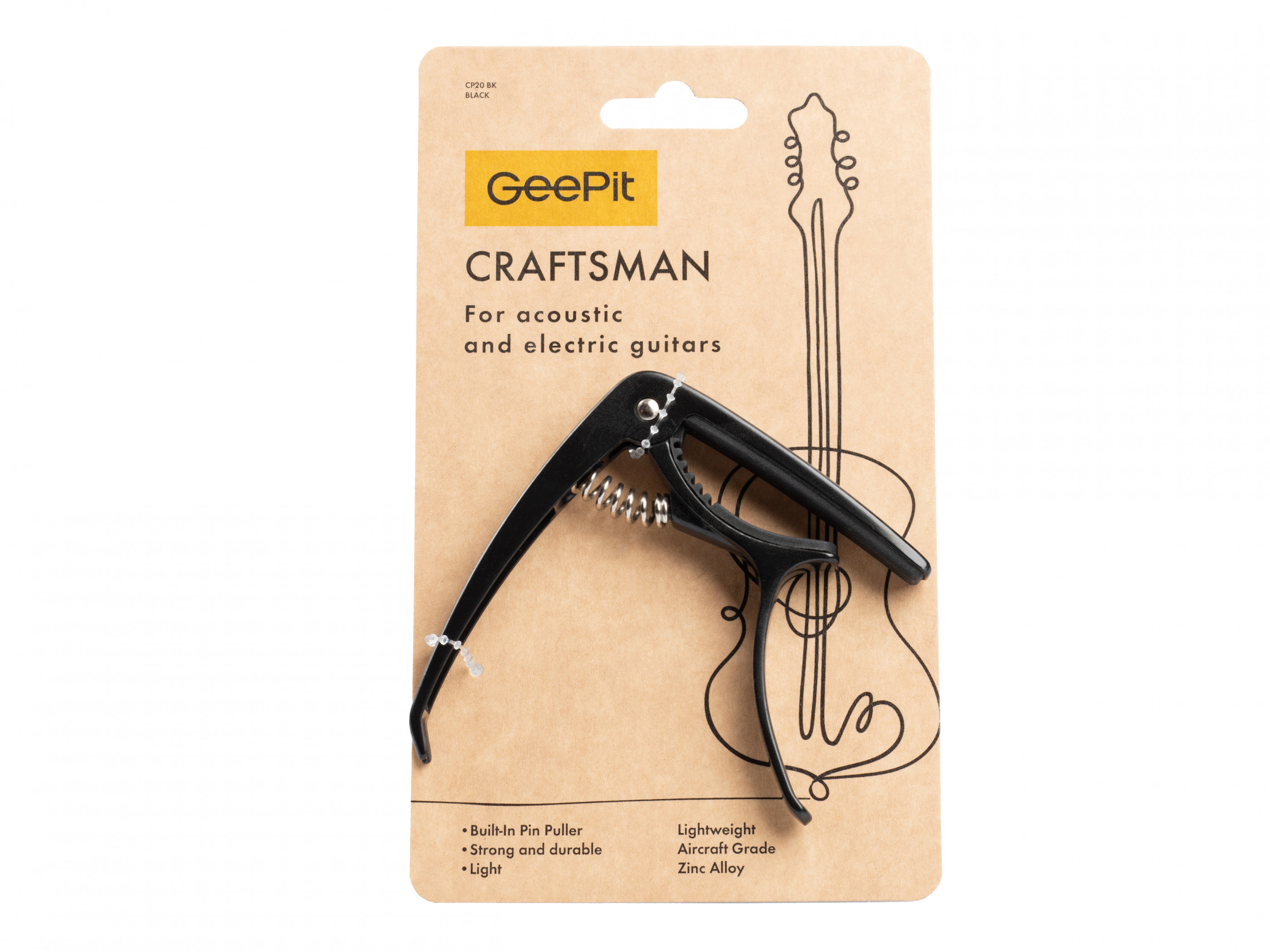 Hlavní obrázek Kapodastry pro akustické a elektrické kytary GEEPIT Craftsman Black