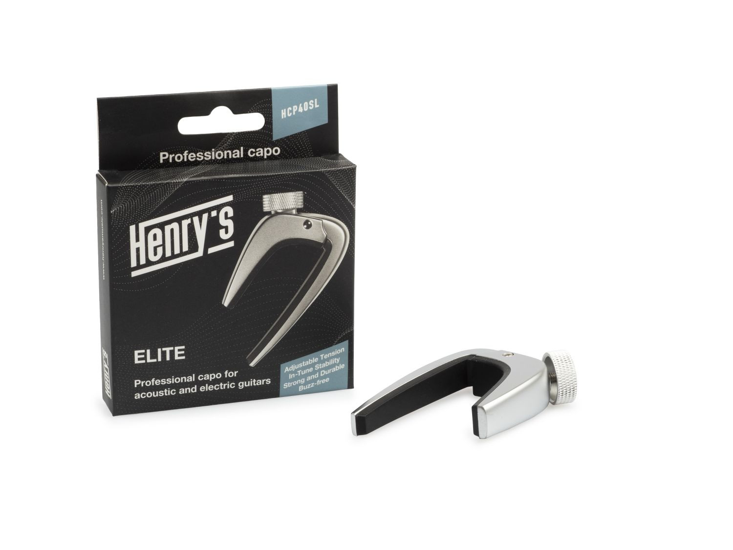Hlavní obrázek Kapodastry pro akustické a elektrické kytary HENRY’S Elite HCP40 - Silver