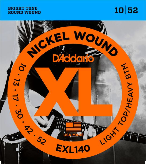 Hlavní obrázek Tvrdost .010 D'ADDARIO EXL140 Light Top/Heavy Bottom - .010 - .052