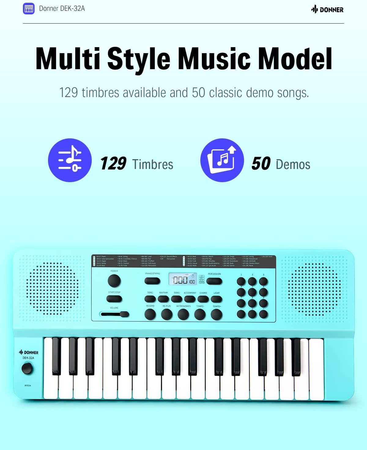 Galerijní obrázek č.3 Keyboardy/Klávesy/Kontrolery DONNER DEK-32A