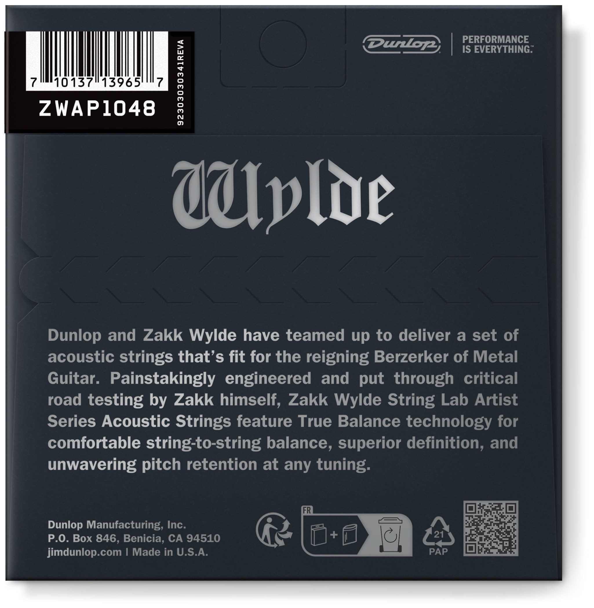 Galerijní obrázek č.1 Tvrdost .010 DUNLOP Zakk Wylde String Lab Acoustic Guitar Strings .10 - .48