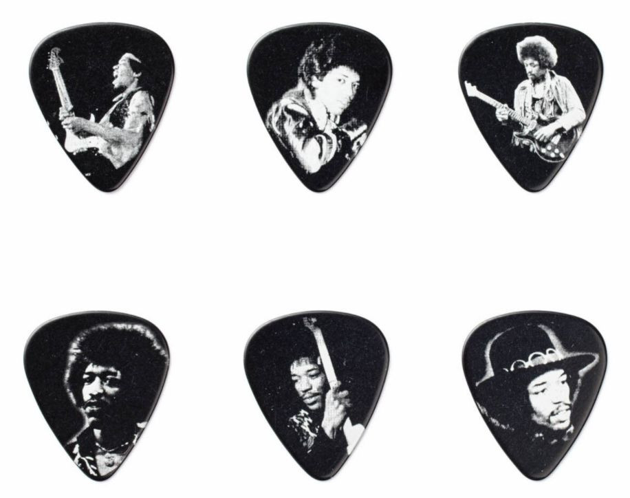 Galerijní obrázek č.1 Tvrdost do 2.0 DUNLOP JHPT05H Jimi Hendrix Silver Portrait Pick Tin
