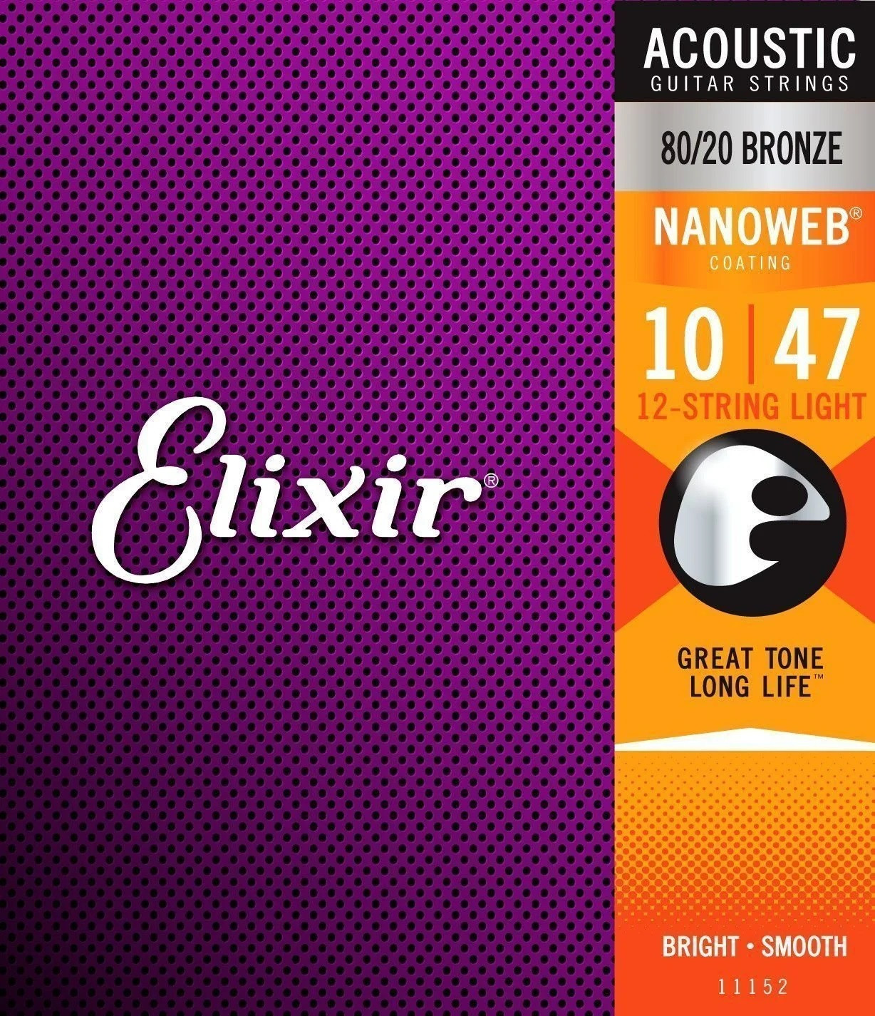 Hlavní obrázek Pro dvanáctistrunnou kytaru ELIXIR Acoustic 80/20 Bronze with NANOWEB .010 - .047 ( .010 - .027 )