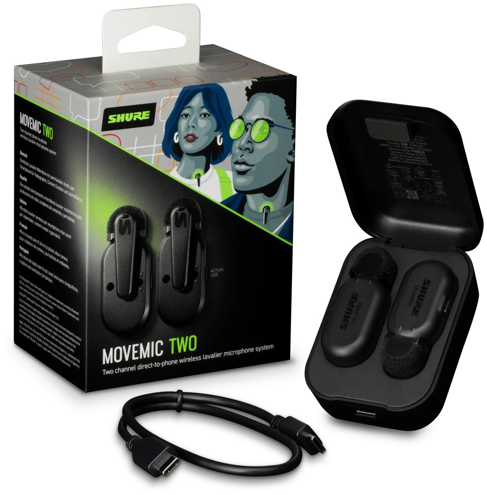 Galerijní obrázek č.5 S klopovým mikrofonem (lavalier) SHURE MOVEMIC TWO