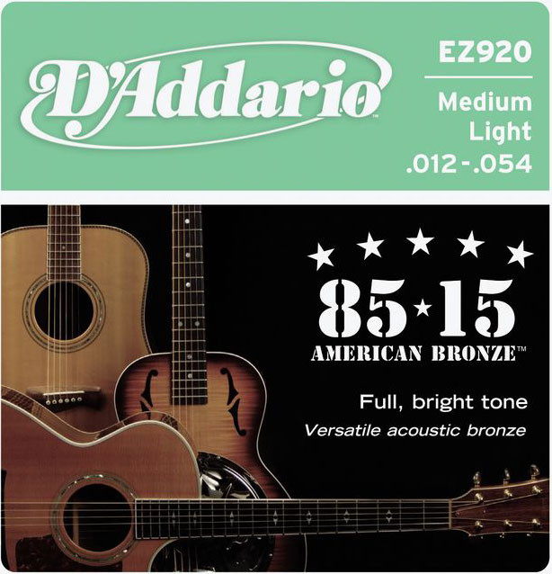 Galerijní obrázek č.2 Tvrdost .012 D'ADDARIO EZ920 80/15 Bronze Mid Light - .012 - .054