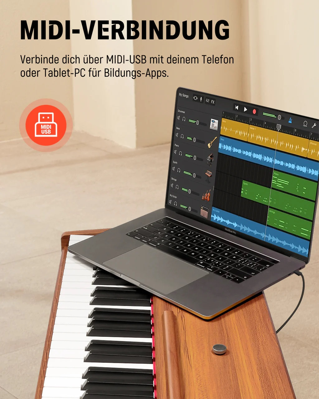 Galerijní obrázek č.13 Klávesy DONNER DDP-80 - Natural