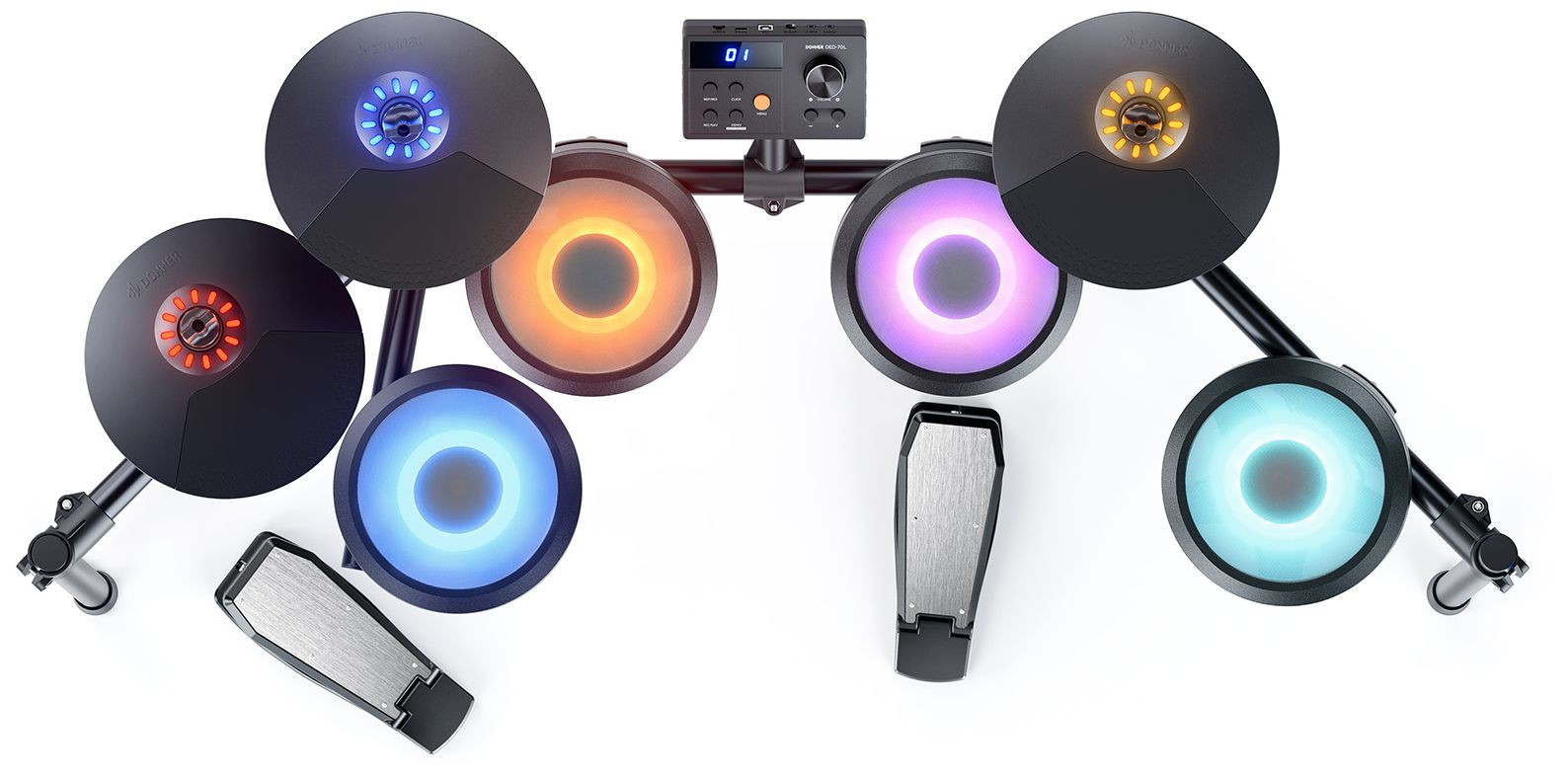 Galerijní obrázek č.4 Elektronické soupravy DONNER DED-70L Electronic Drum Set with LED