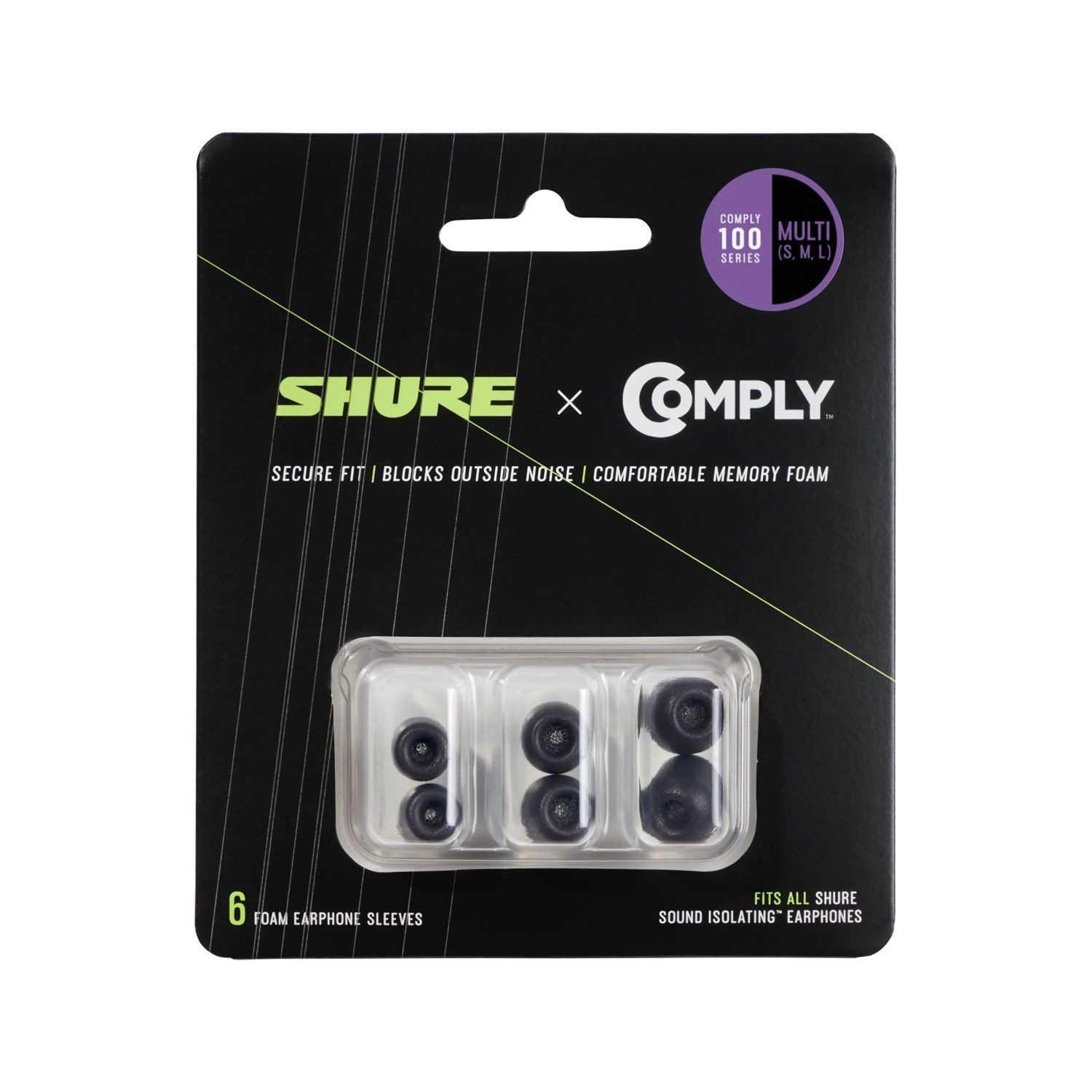 Galerijní obrázek č.1 Náhradní náušníky pro sluchátka SHURE EACYF1-6KIT (3 páry - S/M/L)