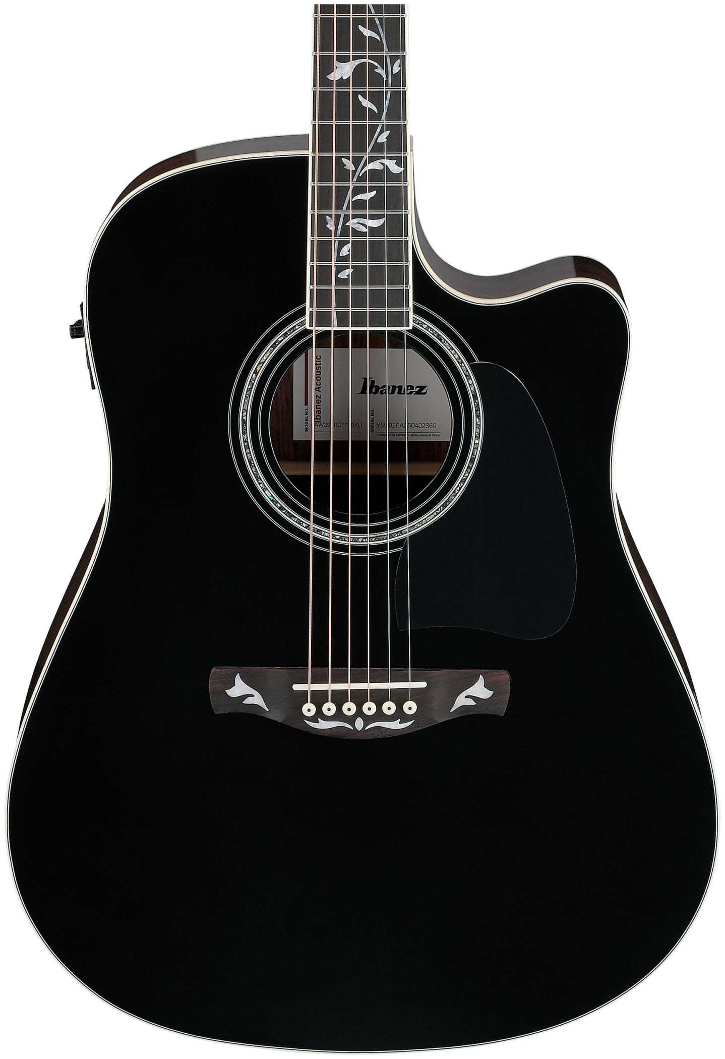 Galerijní obrázek č.3 Dreadnought IBANEZ AW391RCE - Black Top, Natural High Gloss
