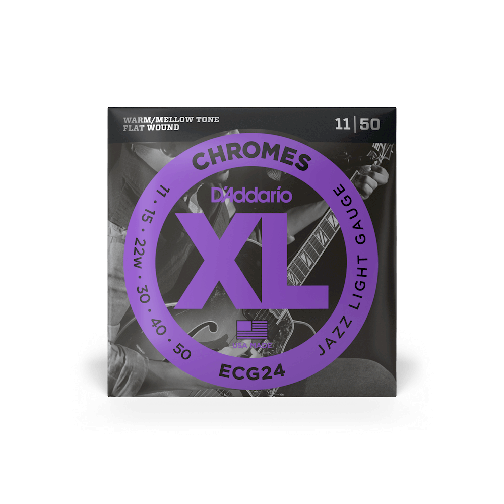 Hlavní obrázek Tvrdost .011 D'ADDARIO ECG24 Chromes Flat Wound Jazz Light 11-50