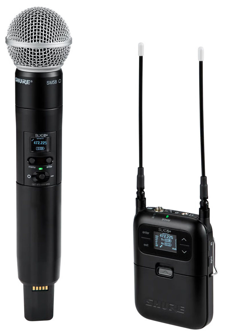 Hlavní obrázek S bateriovým přijímačem (ke kamerám) SHURE SLXD25+/58-K55
