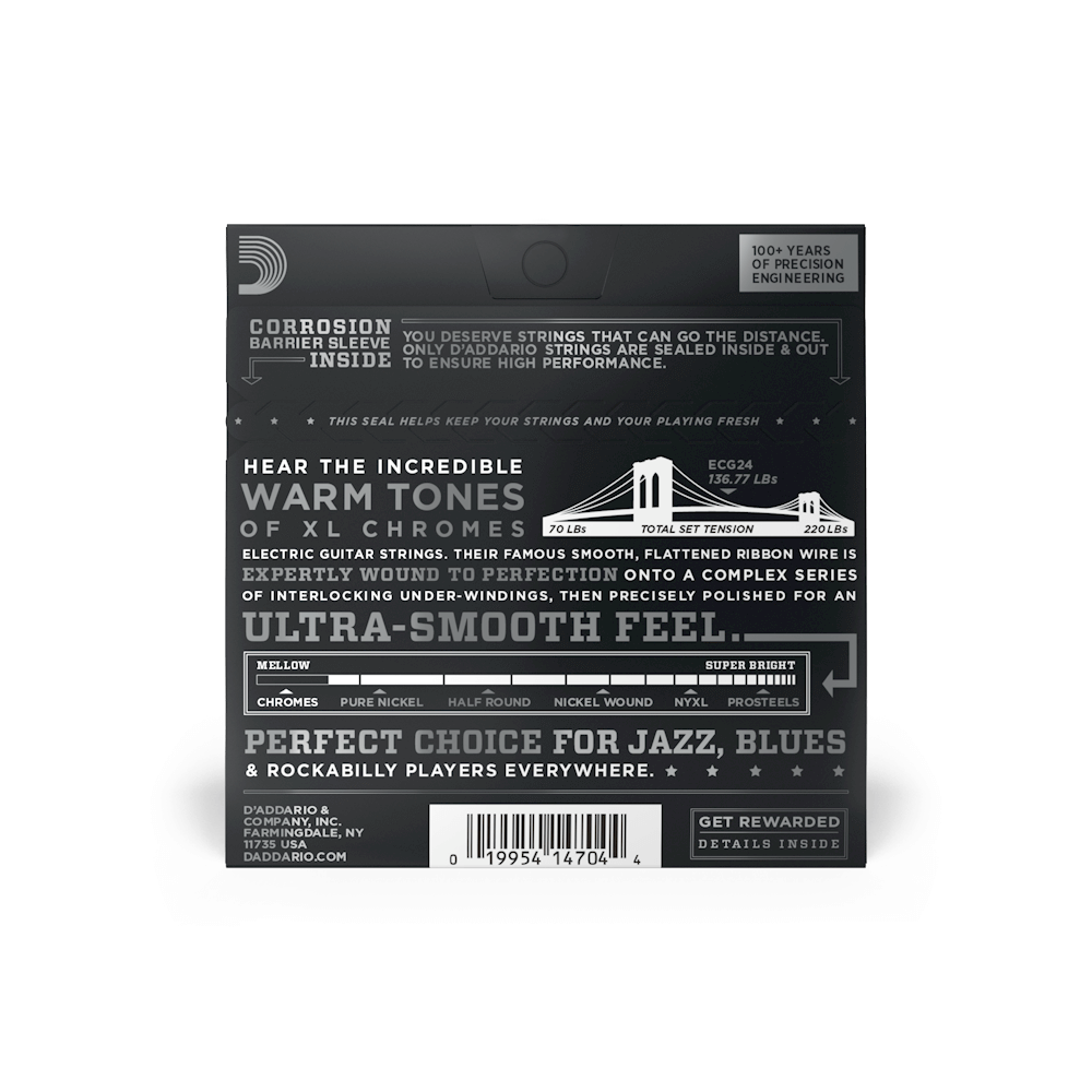 Galerijní obrázek č.1 Tvrdost .011 D'ADDARIO ECG24 Chromes Flat Wound Jazz Light 11-50