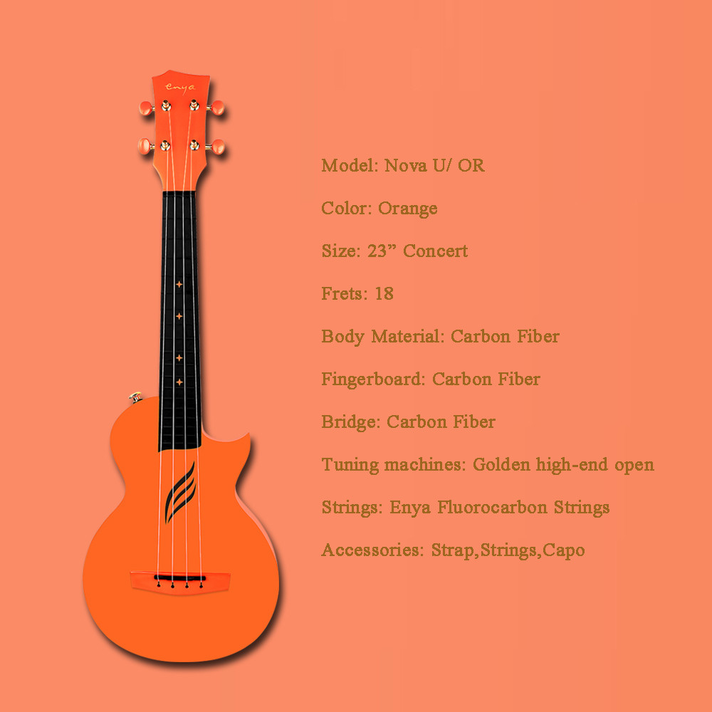 Galerijní obrázek č.1 Ukulele ENYA MUSIC Nova U Concert - Orange