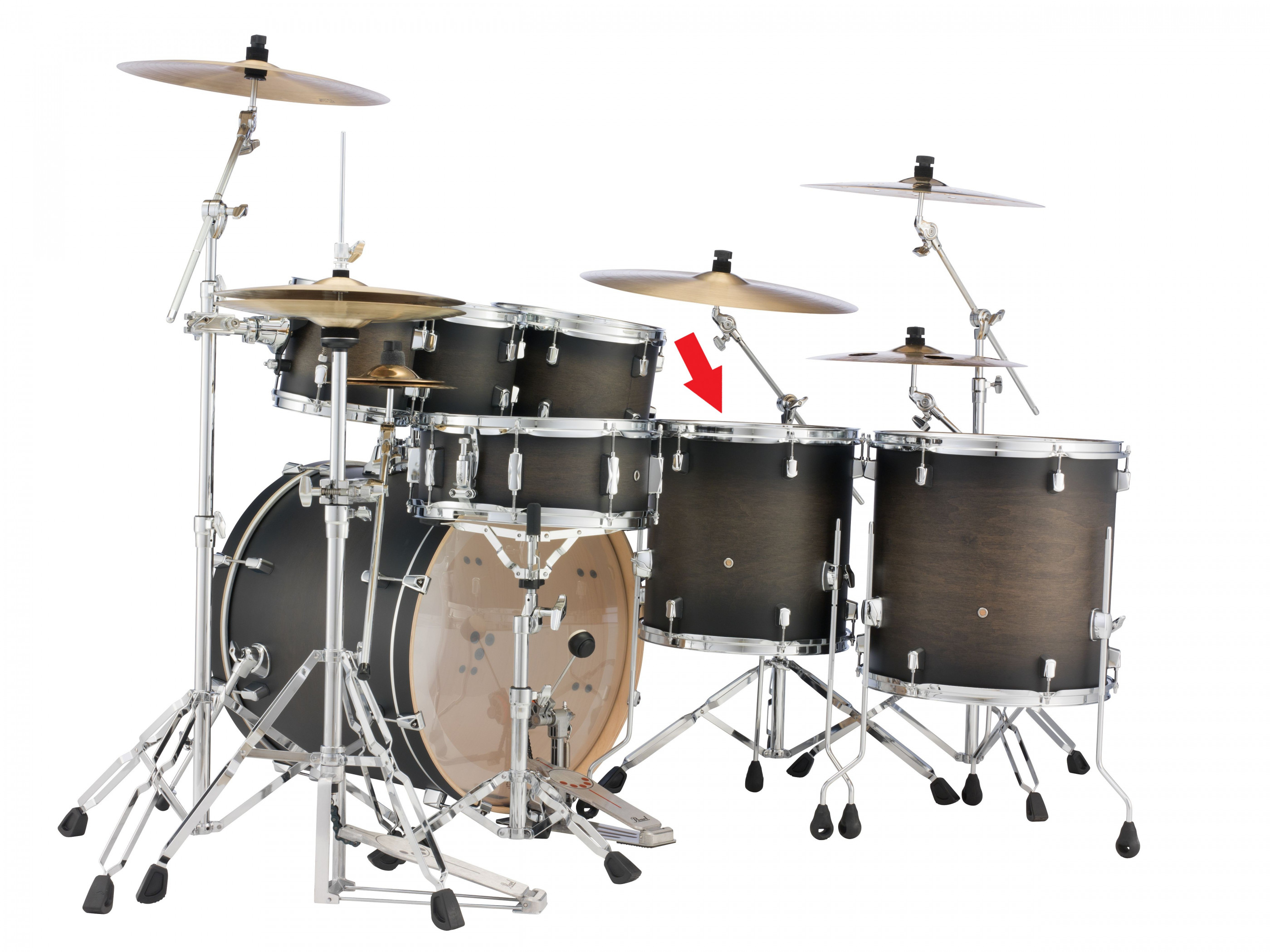 Galerijní obrázek č.1 Jednotlivé bubny PEARL DMP1414F/C262 Decade Maple - Satin Black Burst