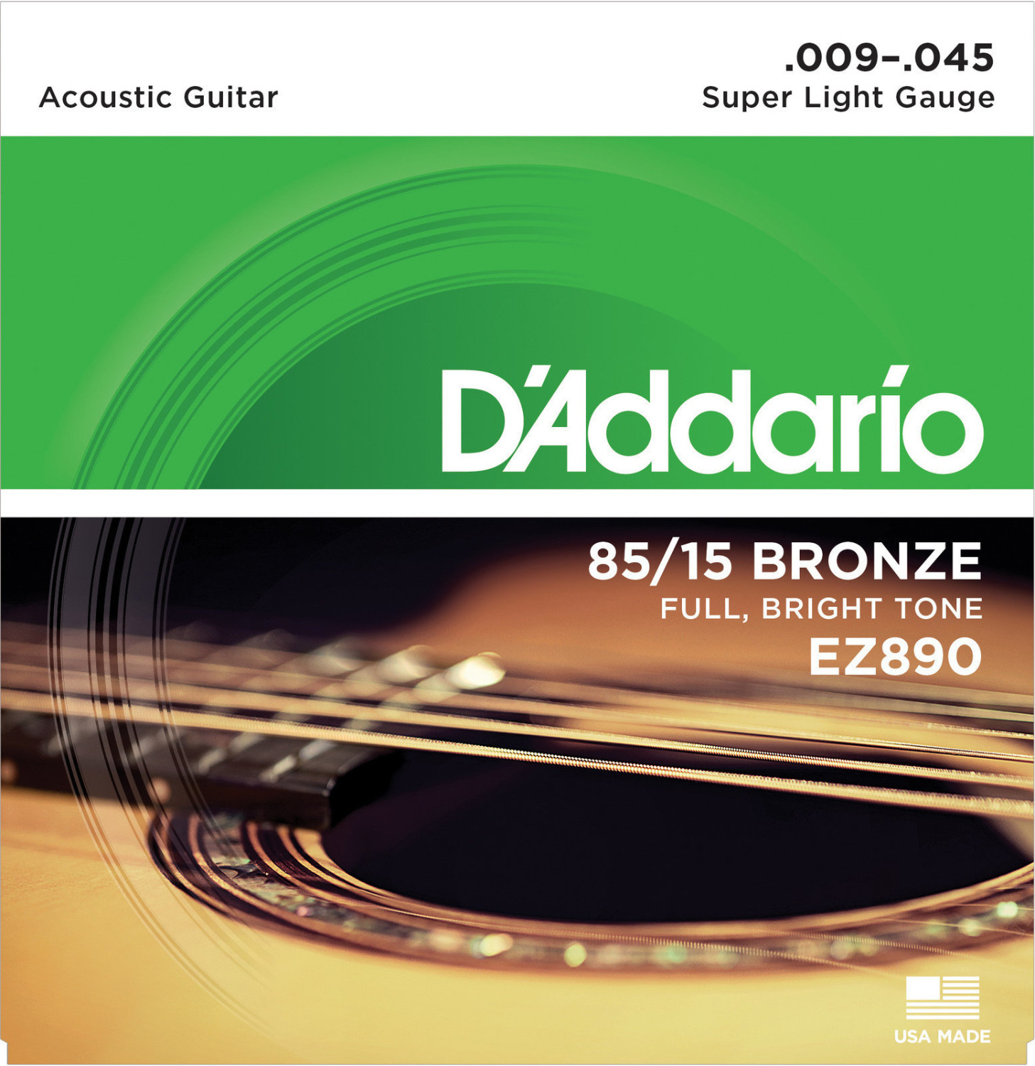Hlavní obrázek Tvrdost .009 D'ADDARIO EZ890 80/15 Bronze Super Light - .009 - .045